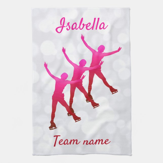 Synkroniserad rosa av skaltornblad till rött kökshandduk (Vertikal)