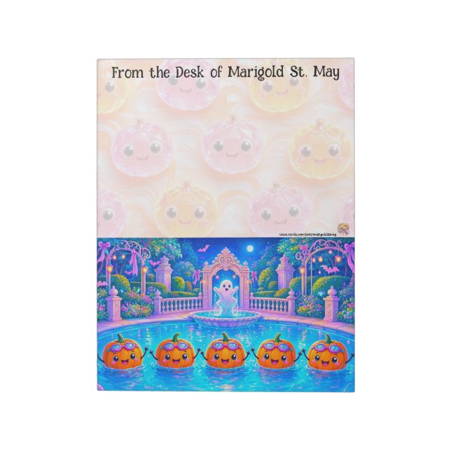 Synkroniserad Simhalloween Notepad Anteckningsblock (Roterad)