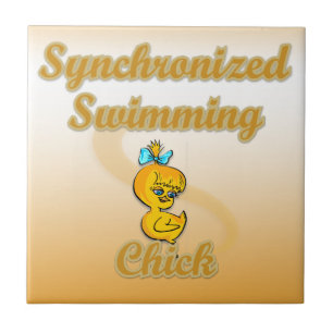 Synkroniserad simmande Chick Kakelplatta
