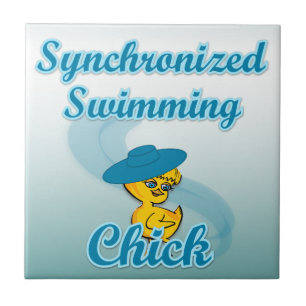 Synkroniserad simmande Chick nr 3 Kakelplatta
