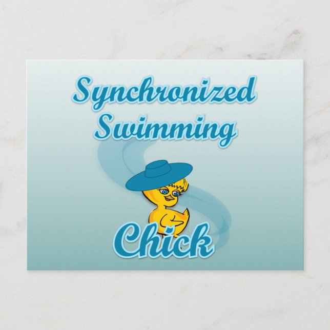 Synkroniserad simmande Chick nr 3 Vykort (Framsida)
