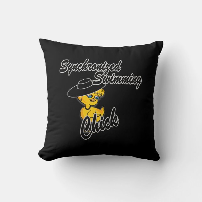Synkroniserad simmande Chick nr 4 Kudde (Framsida)