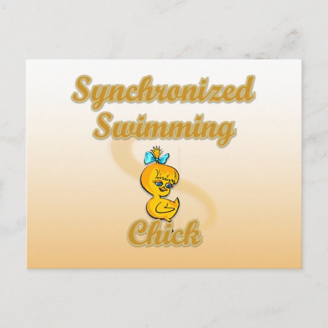 Synkroniserad simmande Chick Vykort (Framsida)