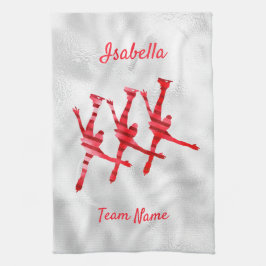 Synkroniserad skaft för ledduk (arabesque) röd kökshandduk