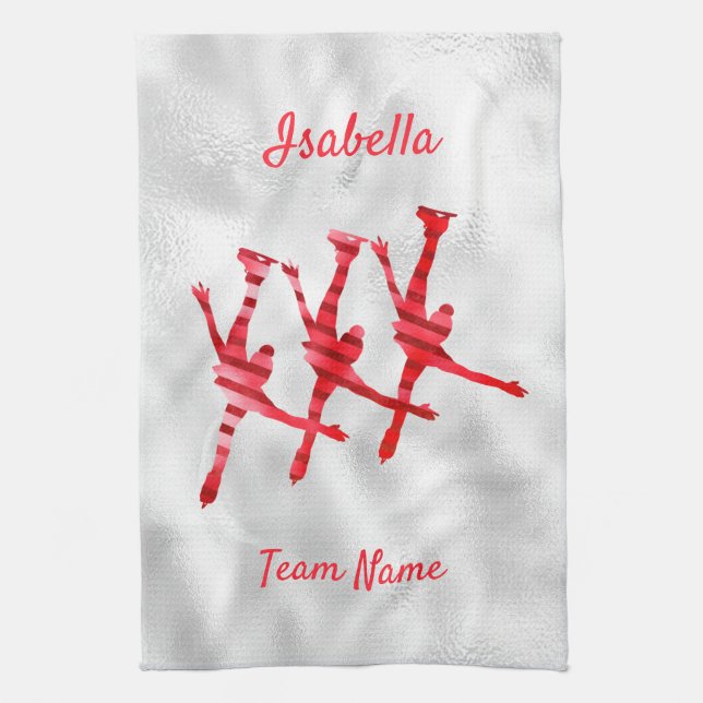 Synkroniserad skaft för ledduk (arabesque) röd kökshandduk (Vertikal)