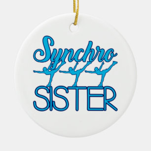 Synkroniserad Skating Ice-Skater för Synchro Siste Julgransprydnad Keramik