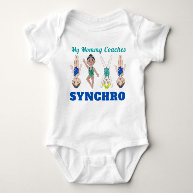 Synkroniserad Swimmer Girl Synchro Synchronized Ma T Shirt (Framsida)