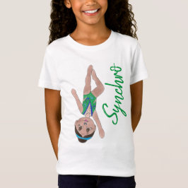 Synkroniserad Swimming Grönt Synchro Swimmer Girl T Shirt