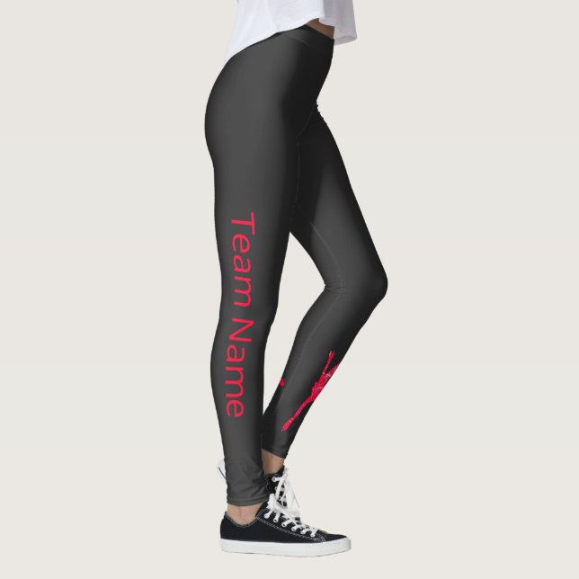 Synkroniserade skribenter - rött arabesque leggings (Höger)
