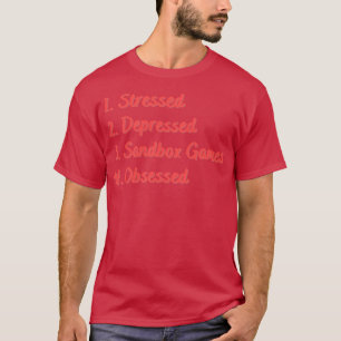 Synkroniserade stressat nedtryckta sandlådespel t shirt