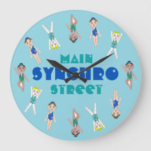 Synkroniserade Swimmer Bassäng Synchro Swimming Gi Stor Klocka