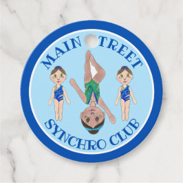Synkroniserade Swimmer Girls Synchro Swimming-port Gåvor Etiketter