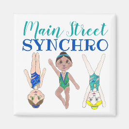 Synkroniserade Swimmer Girls Synchro Swimming-port Magnet