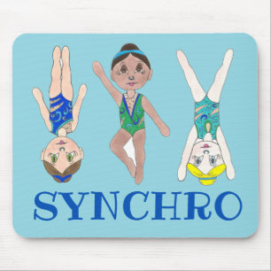 Synkroniserade Swimmer Girls Synchro Swimming-port Musmatta
