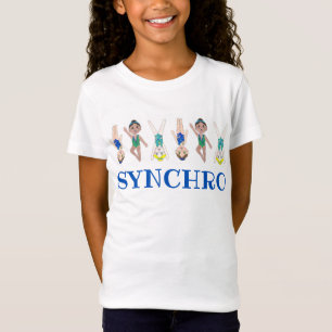 Synkroniserade Swimmer Girls Synchro Swimming-port T Shirt