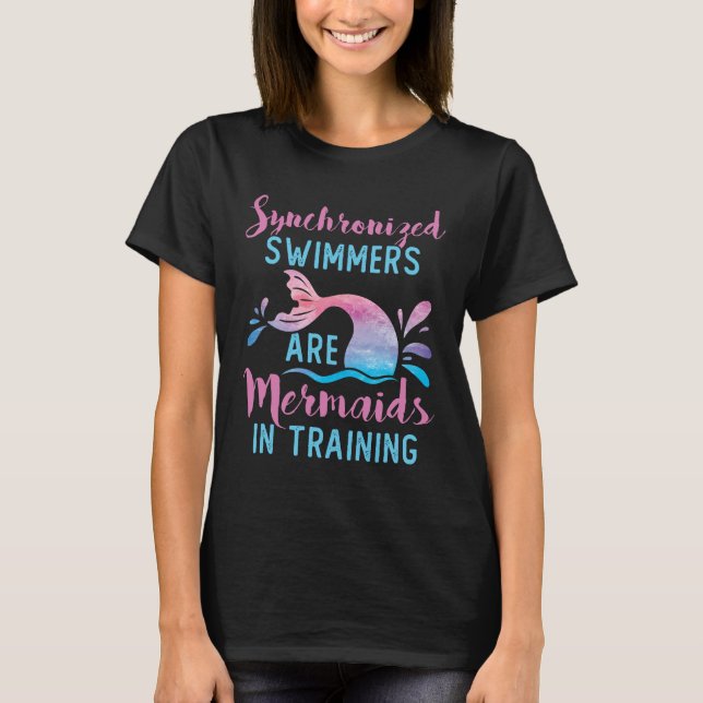 Synkroniserade Swimming-Sjöjungfruar i träning T Shirt (Framsida)