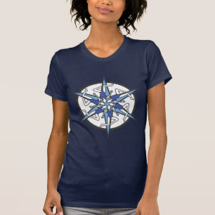 Synkroniseringssimning cirklar logotypen i blått t-shirt