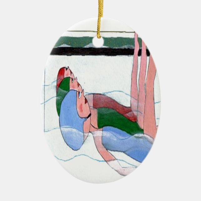 Synkroniseringssimning Julgransprydnad Keramik (Framsidan)