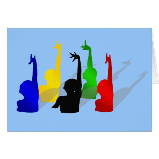 Synkroniseringssimning synkroniseringssimmare hälsningskort