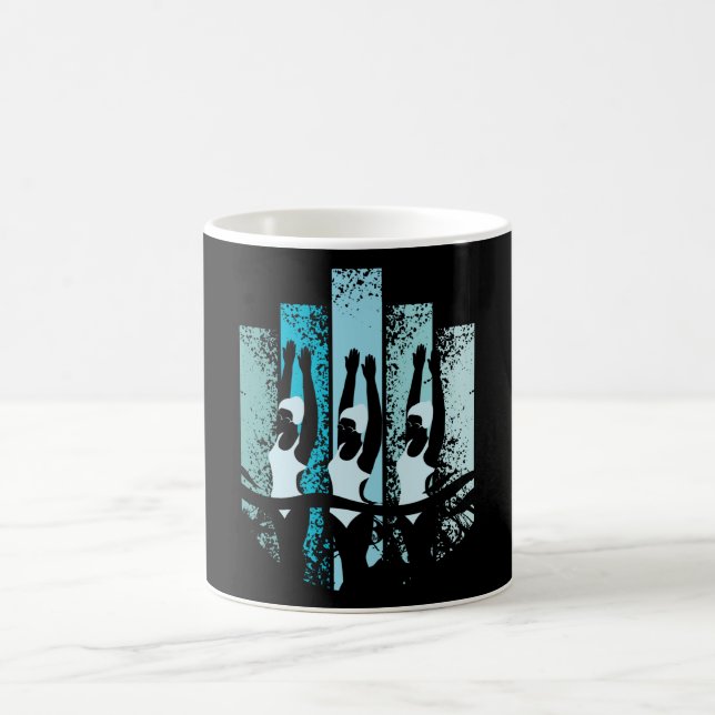 Synkront simmande retro kaffemugg (Center)
