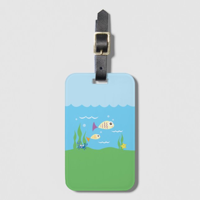 Synlig Bara Behålla simmande undervattensfisk Bagagebricka (Framsida vertikal)