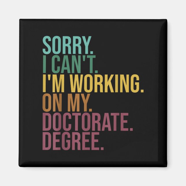 Synlig dissertation, jag kan tyvärr inte arbeta me magnet (Framsidan)