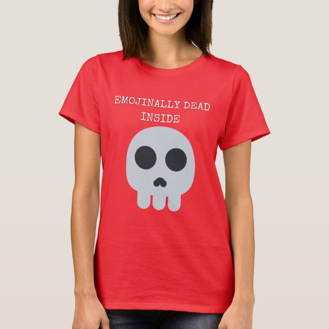 Synlig mörk skallemoji t-shirt (Framsida)