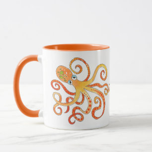 Synlig Orange Octopus Mugg