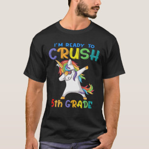 Synlig regnbåge Unicorn 5:te Klass färgstark tillb T Shirt