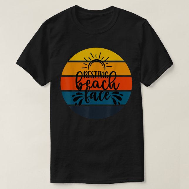 Synlig Retro Sunset Resting Ansikte Beach Cruise S T Shirt (Design framsida)