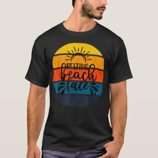 Synlig Retro Sunset Resting Ansikte Beach Cruise S T Shirt
