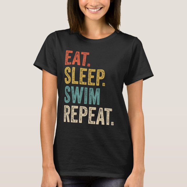 Synlig Simma i viloläge Upprepa simning Swimming S T Shirt (Framsida)