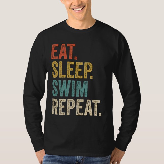 Synlig Simma i viloläge Upprepa simning Swimming S T Shirt (Framsida)