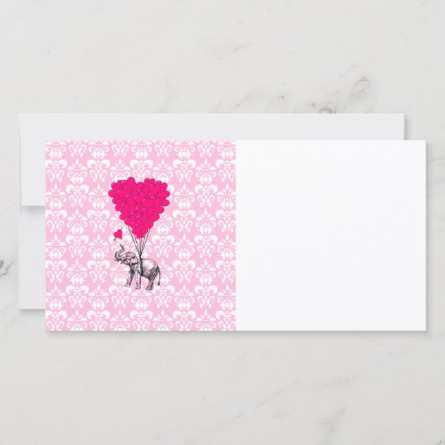 Synlig söt elefant och rosa damm (Framsida)
