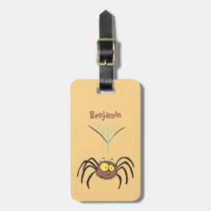 Synlig söt fluffy spider-tecknad bagagebricka