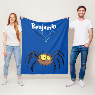 Synlig söt fluffy spider-tecknad fleecefilt