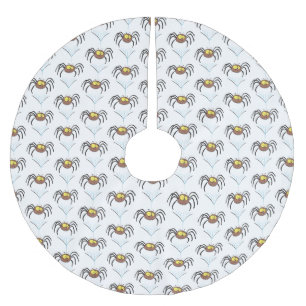Synlig söt fluffy spider-tecknad julgransmatta borstad polyester