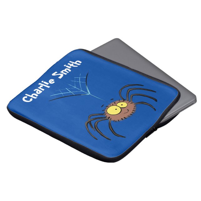 Synlig söt fluffy spider-tecknad laptop fodral (Framsida topp)