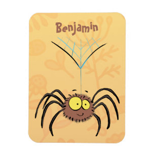 Synlig söt fluffy spider-tecknad magnet