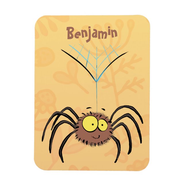 Synlig söt fluffy spider-tecknad magnet (Vertikal)
