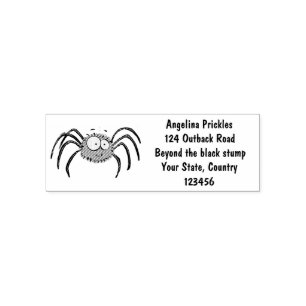 Synlig söt fluffy spider-tecknad självfärgande stämpel