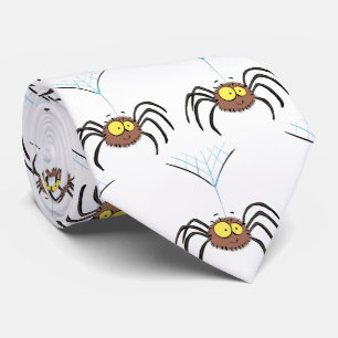 Synlig söt fluffy spider-tecknad slips