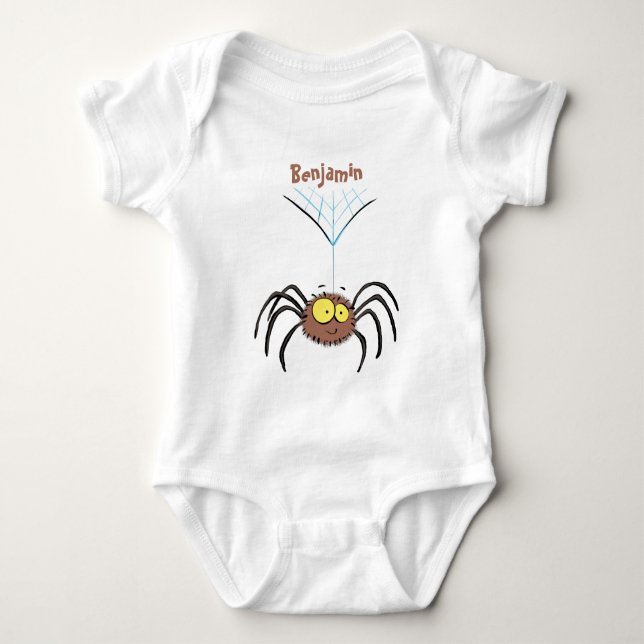 Synlig söt fluffy spider-tecknad t shirt (Framsida)