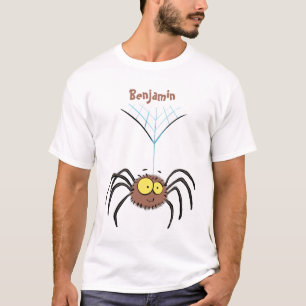 Synlig söt fluffy spider-tecknad t shirt