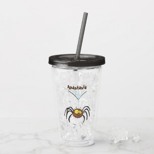Synlig söt fluffy spider-tecknad take away mugg