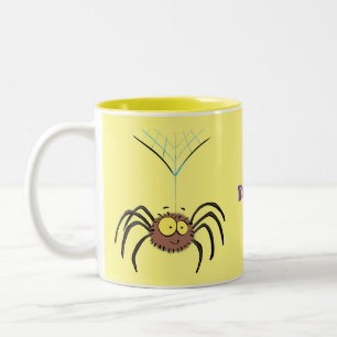 Synlig söt fluffy spider-tecknad Två-Tonad mugg