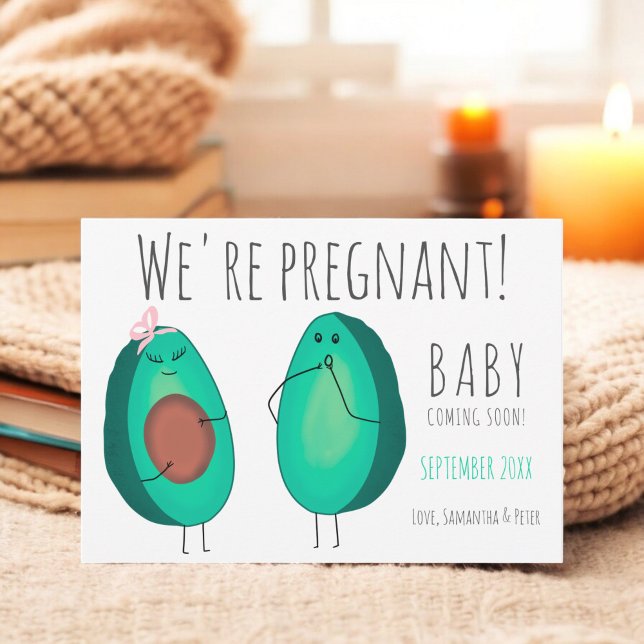 Synlig söt, gravid avocado par baby gravid meddelande (Funny cute pregnant avocado couples baby pregnancy announcement)