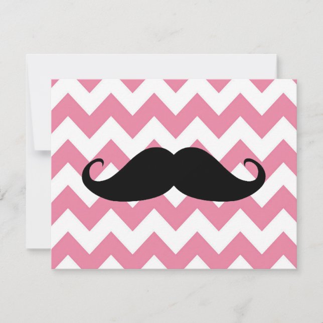 Synlig svart mustache och Rosa Chevron Mönster (Framsida)