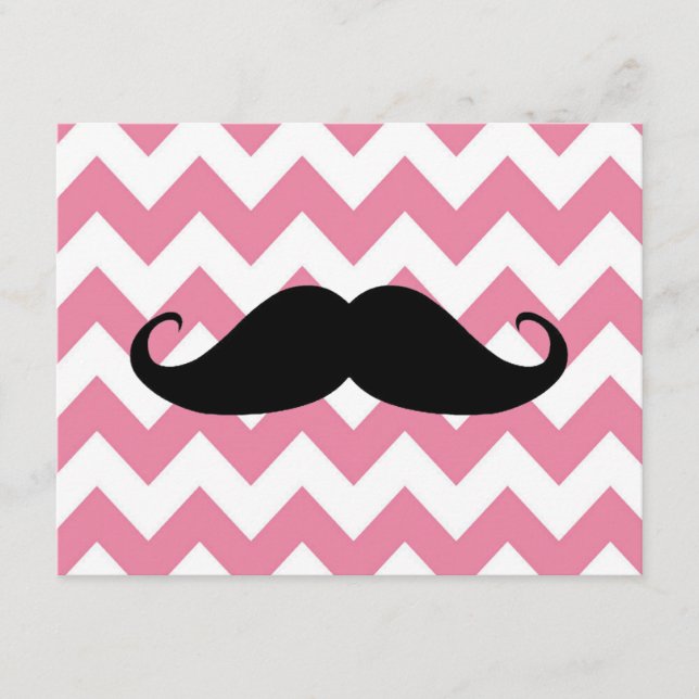 Synlig svart mustache och Rosa Chevron Mönster (Framsida)