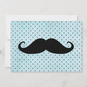 Synlig svart mustache på Teal Blue Polka dots